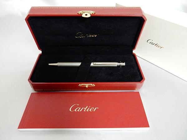 Cartier サントス ドゥ カルティエ ボールペン 銀 箱付 中古